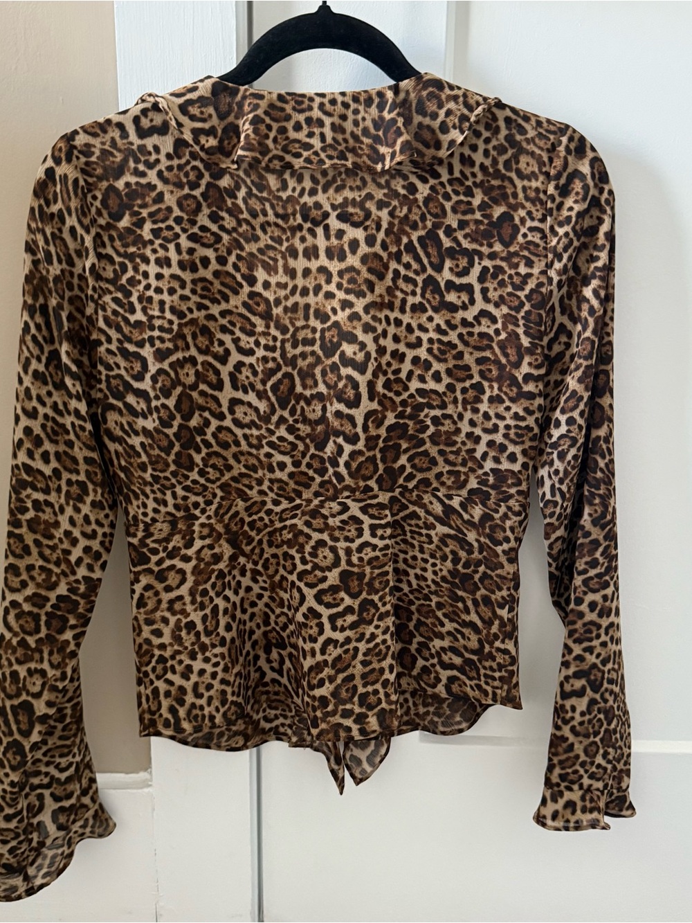 Cheetah Print Ruffle Blouse - Picture 4 of 6